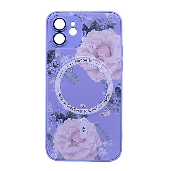 Flower Design Magnetic Case for Apple iPhone 11 Purple Flower Design Magnetic Case for Apple iPhone 11 Purple
